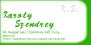 karoly szendrey business card